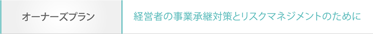 オーナーズプラン 経営者のリスクマネジメントのために