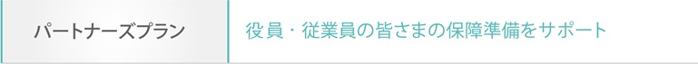 パートナーズプラン 役員・従業員の皆さまの保障準備をサポート